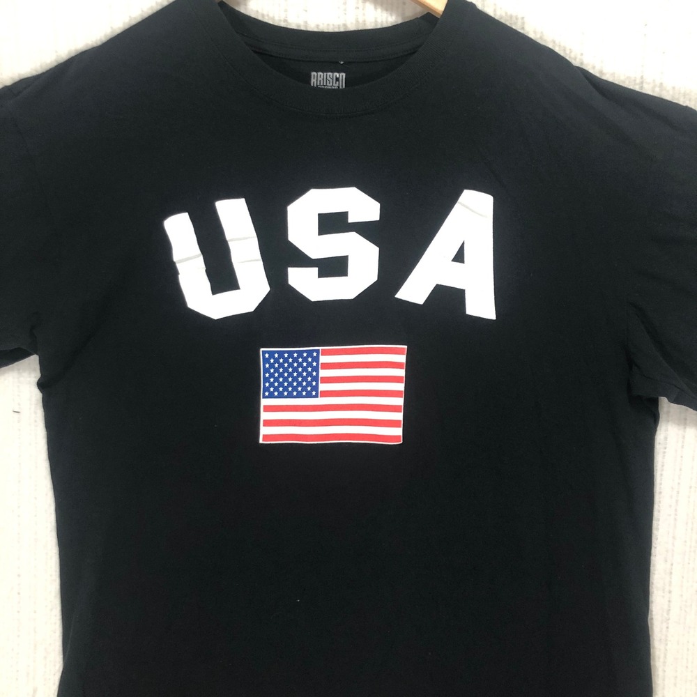 USA Chest‎ Hit Flag Graphic Print Patriotic T-Shirt Brisco brand Men's Size XL